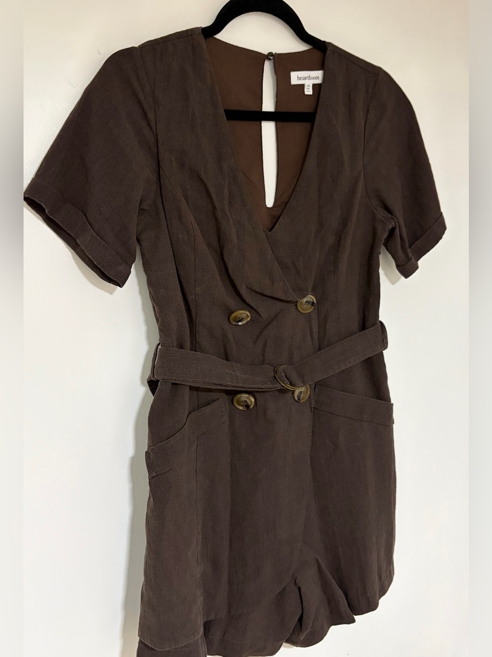 Heartloom Revolve Women’s Parina Linen Blend Shorts Romper in Coco Size XS - Picture 5 of 12
